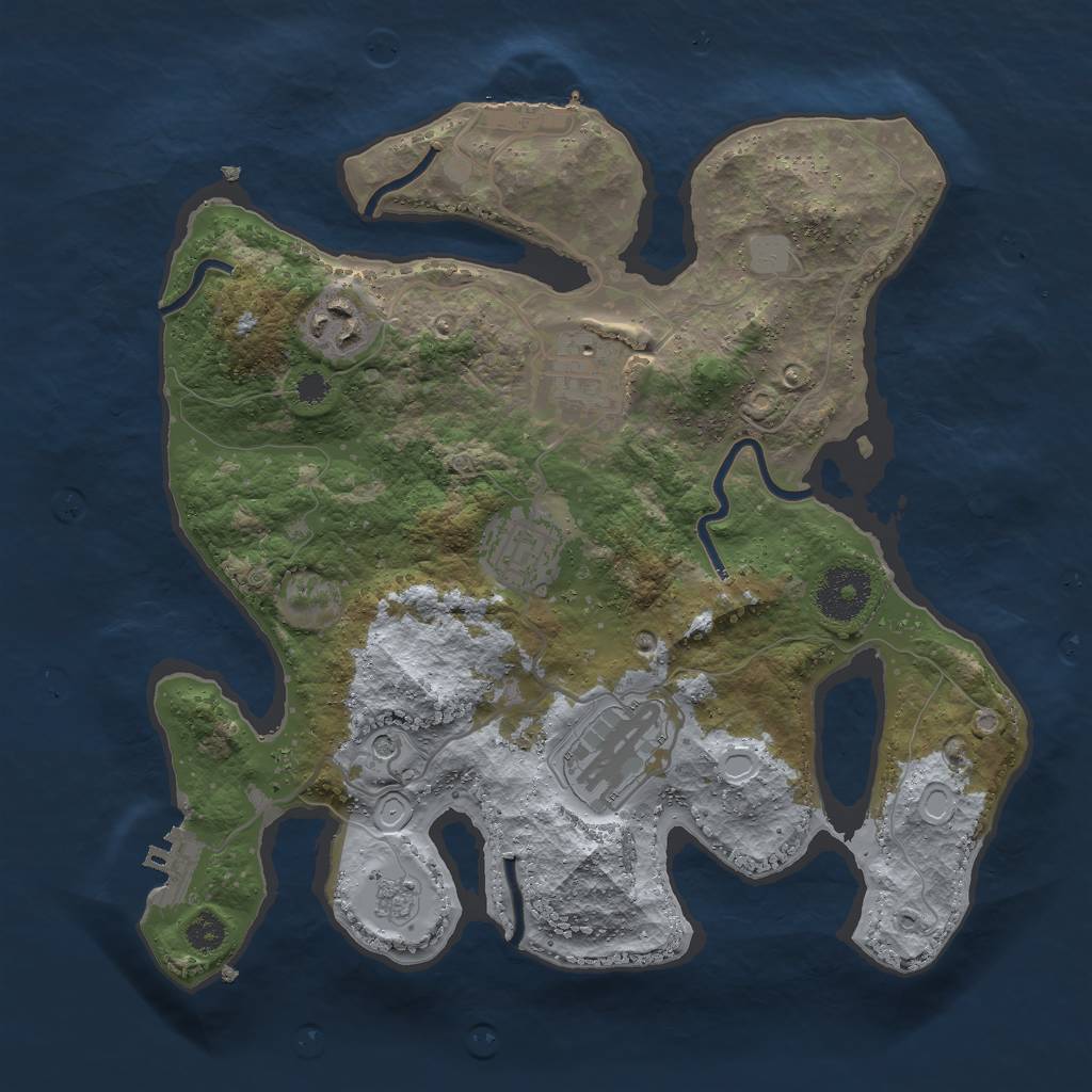 Rust Map: Procedural Map, Size: 3000, Seed: 93333513, 13 Monuments