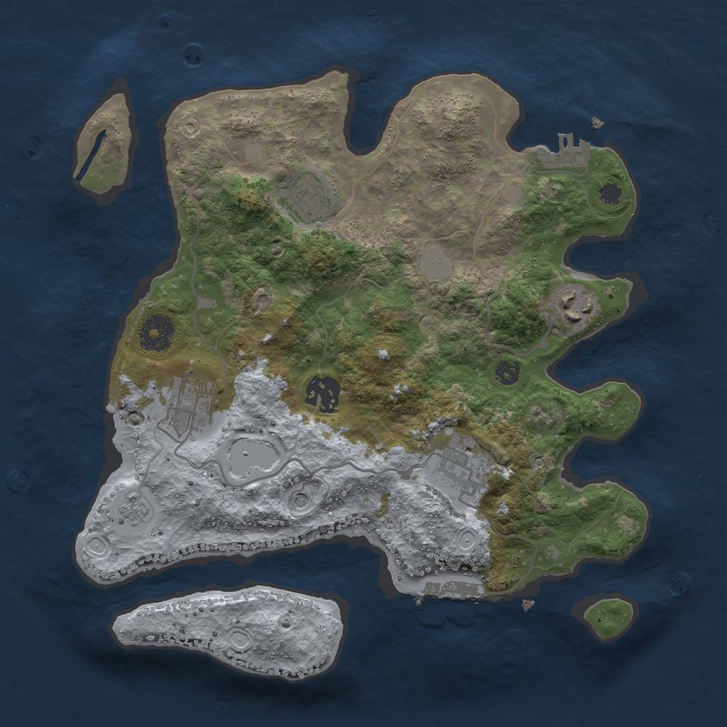 Rust Map: Procedural Map, Size: 3000, Seed: 420317, 14 Monuments
