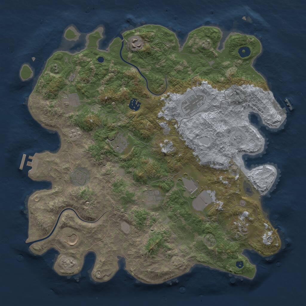 Rust Map: Procedural Map, Size: 3975, Seed: 40, 17 Monuments