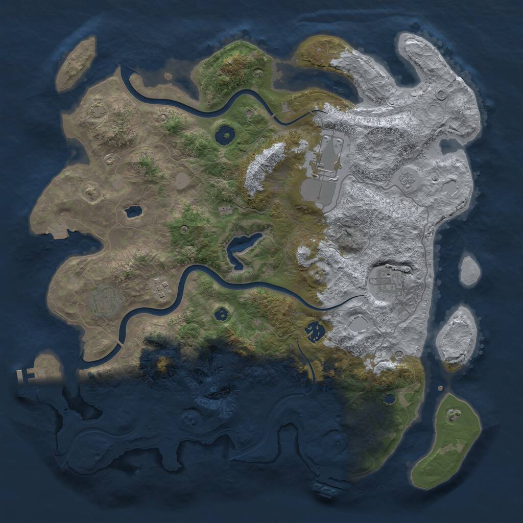 Rust Map: Procedural Map, Size: 4000, Seed: 6546546, 11 Monuments