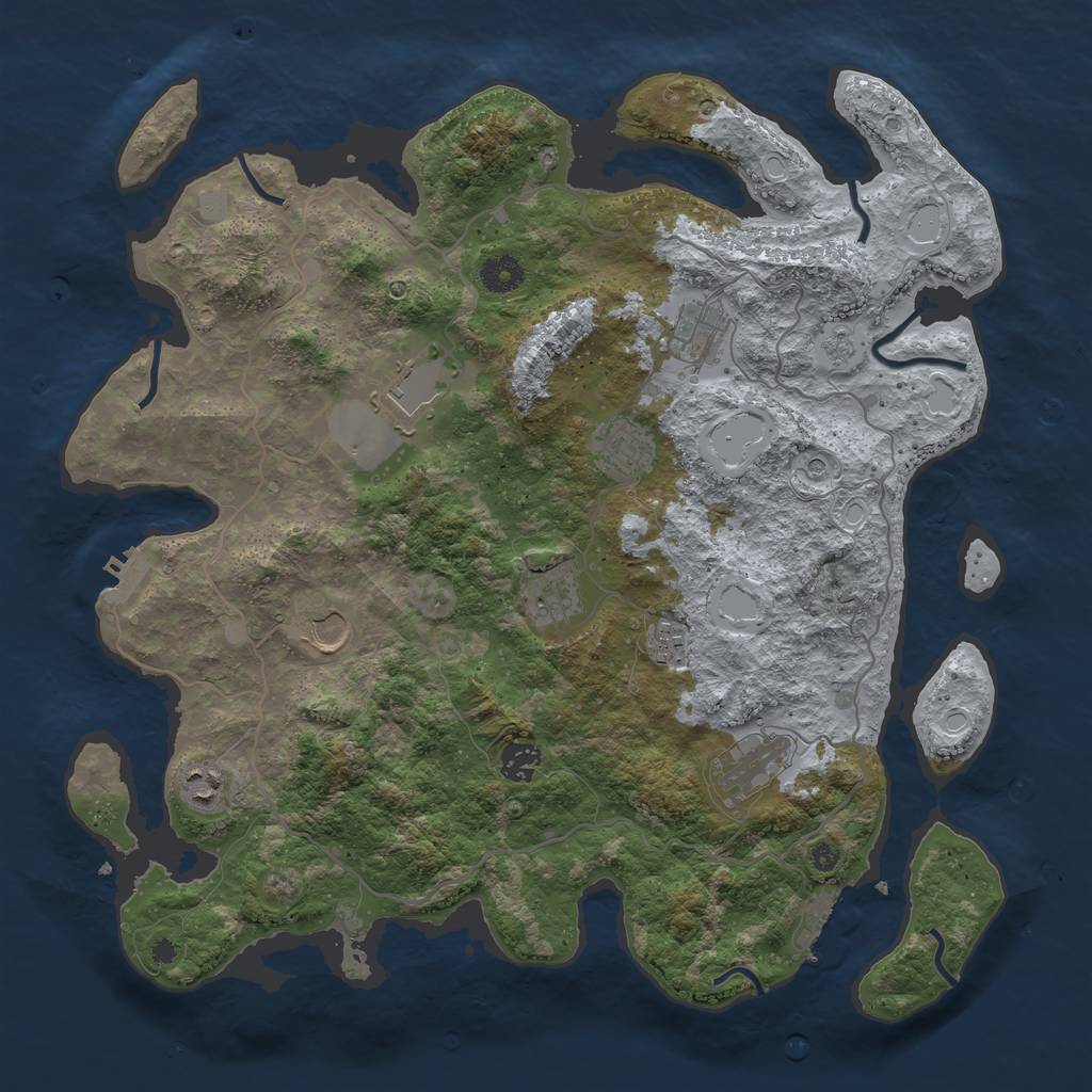 Rust Map: Procedural Map, Size: 4000, Seed: 6546546, 18 Monuments