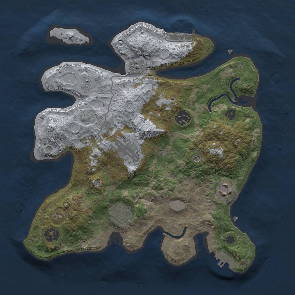 Rust Map: Procedural Map, Size: 3000, Seed: 1480816130, 14 Monuments