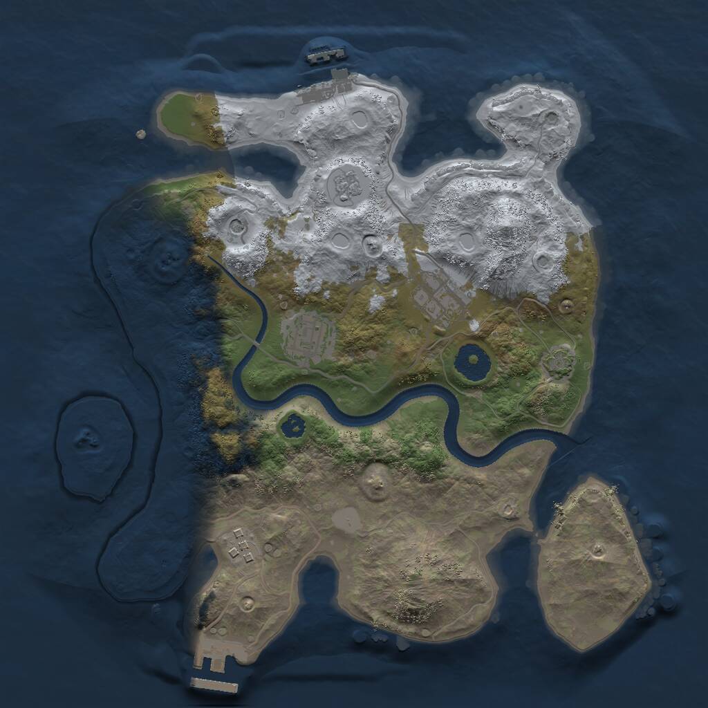 Rust Map: Procedural Map, Size: 3000, Seed: 651880938, 9 Monuments