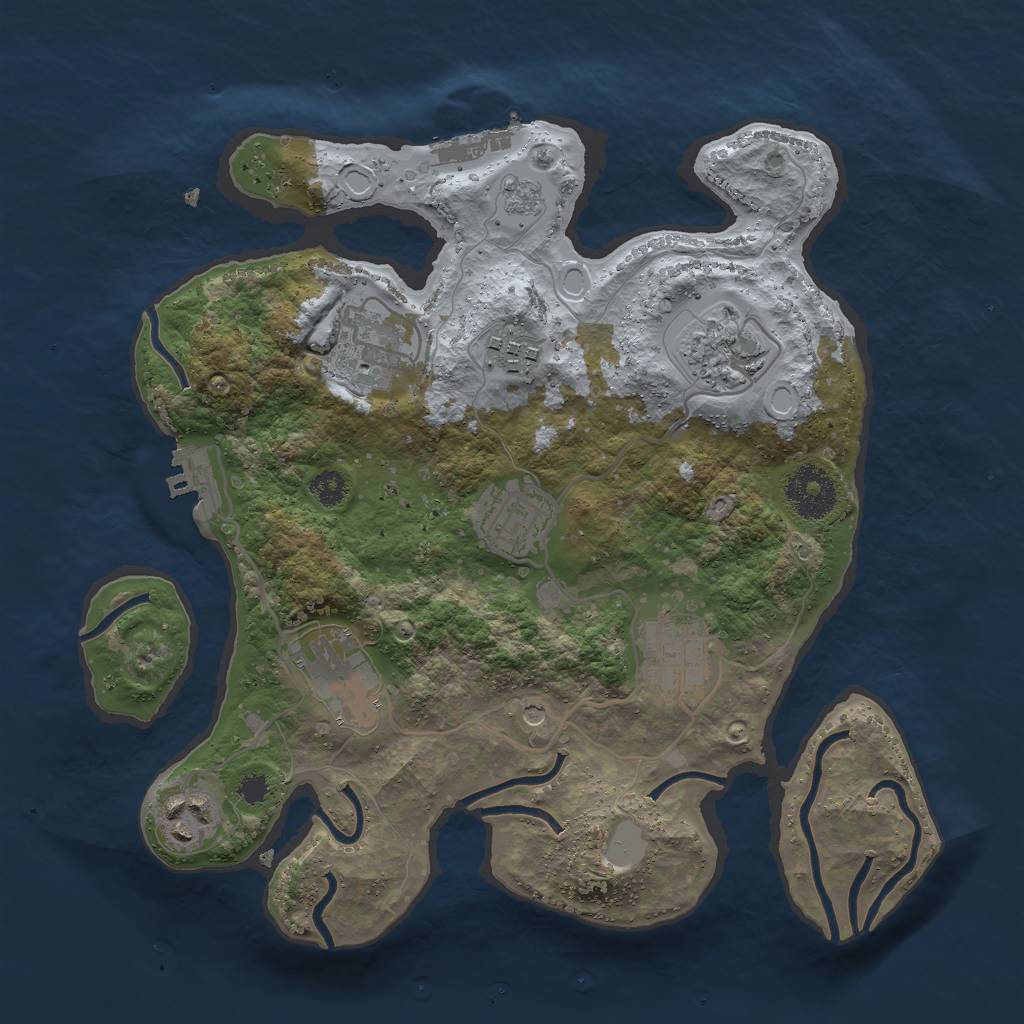 Rust Map: Procedural Map, Size: 3000, Seed: 651880938, 16 Monuments