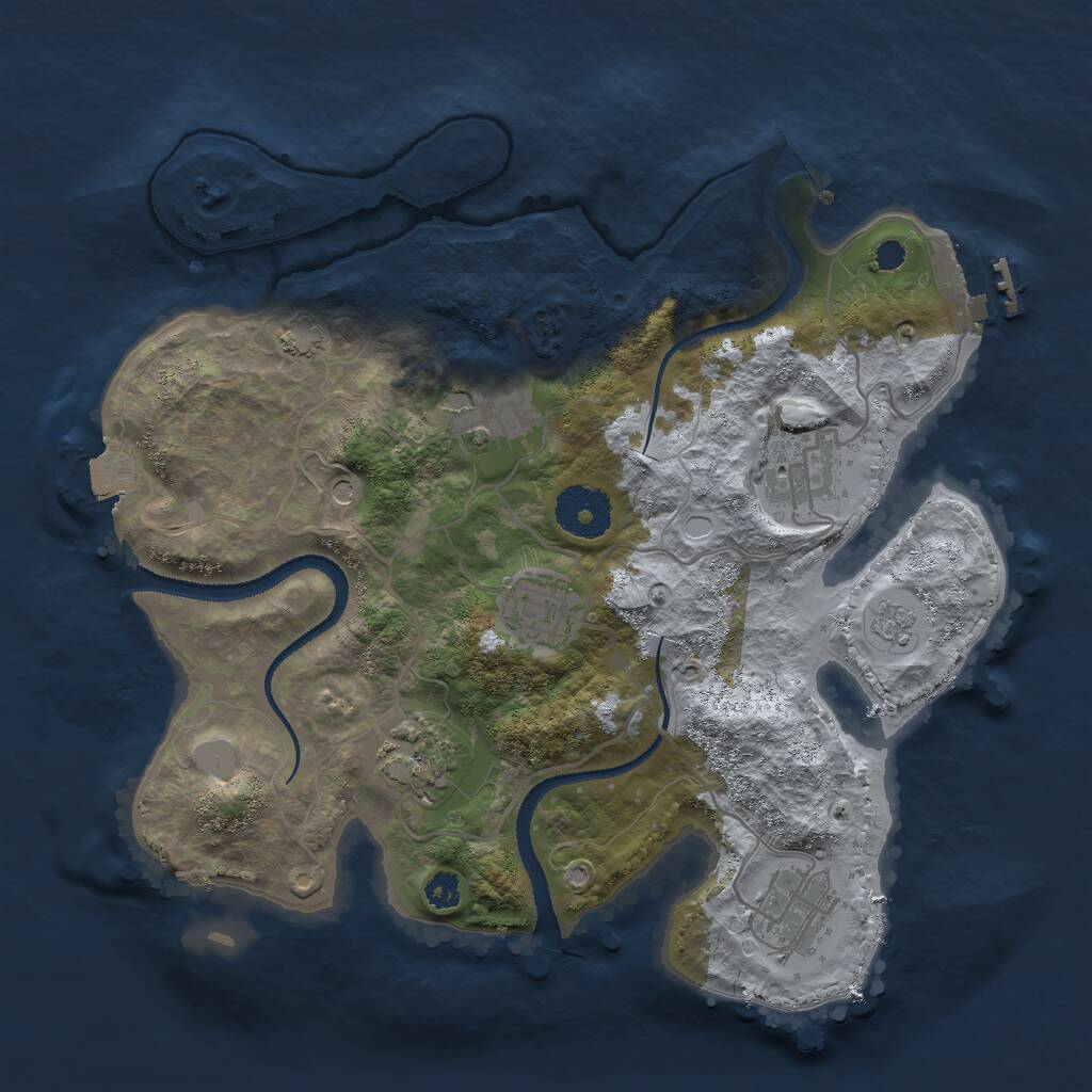 Rust Map: Procedural Map, Size: 3000, Seed: 4312859, 10 Monuments