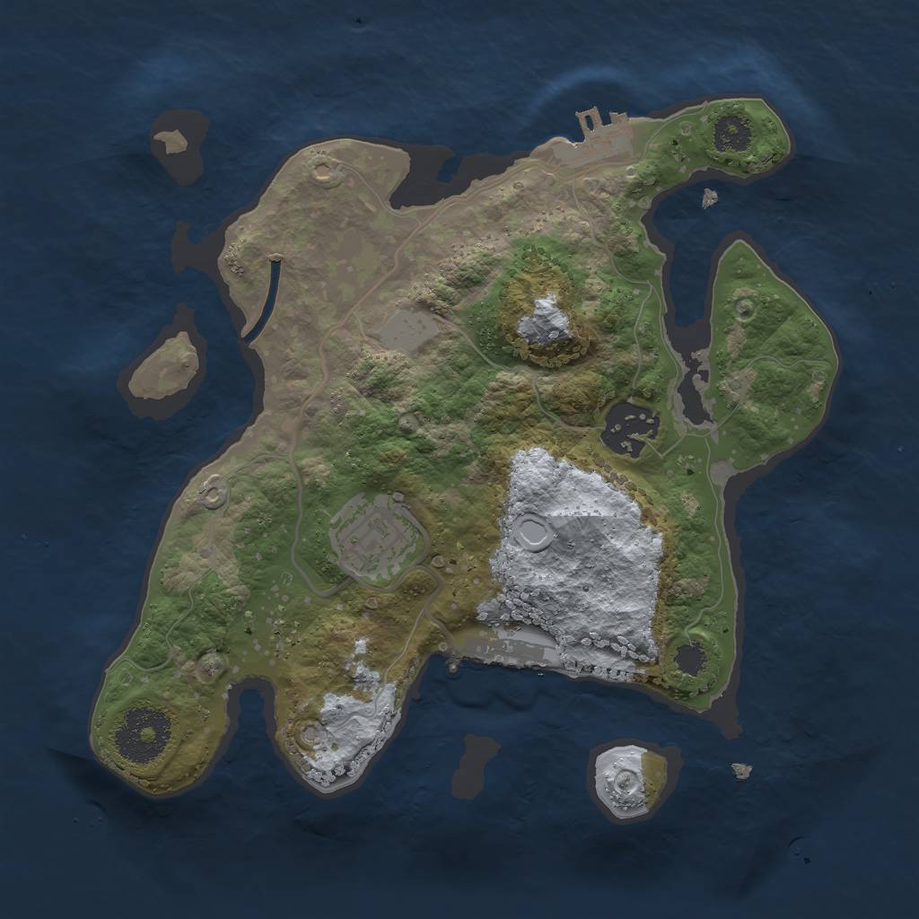 Rust Map: Procedural Map, Size: 2500, Seed: 62516, 9 Monuments