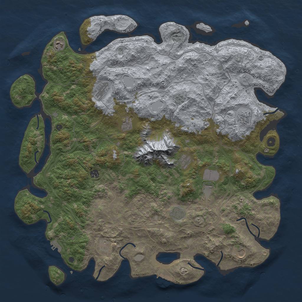 Rust Map: Procedural Map, Size: 5000, Seed: 921273089, 20 Monuments