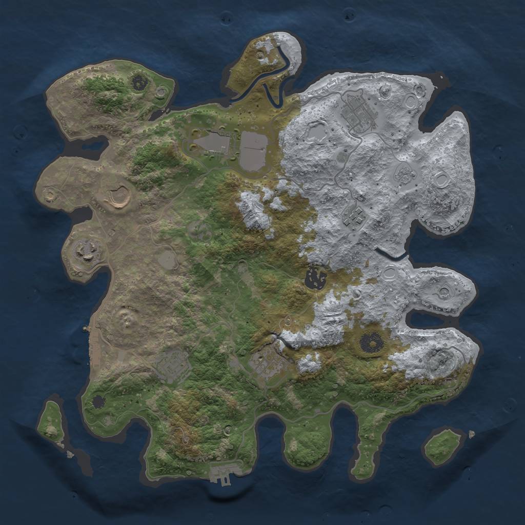 Rust Map: Procedural Map, Size: 3500, Seed: 20149592, 17 Monuments