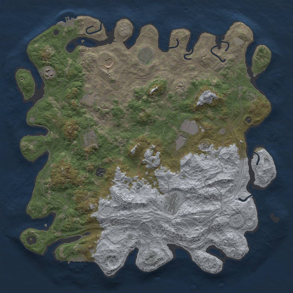Rust Map: Procedural Map, Size: 4500, Seed: 9012022, 19 Monuments
