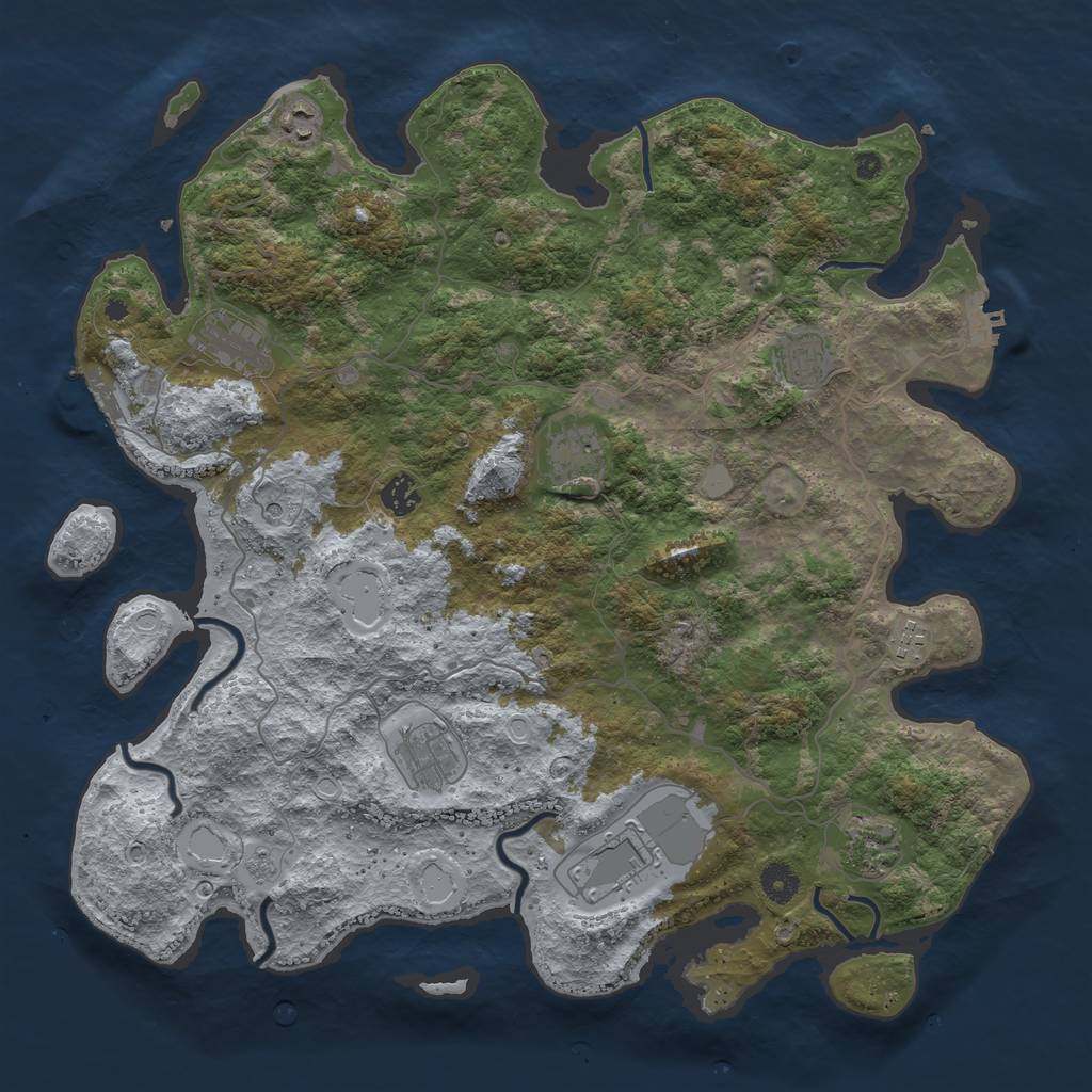 Rust Map: Procedural Map, Size: 4200, Seed: 1885848280, 18 Monuments