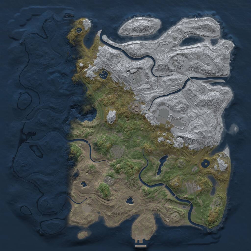 Rust Map: Procedural Map, Size: 4500, Seed: 1652477198, 14 Monuments