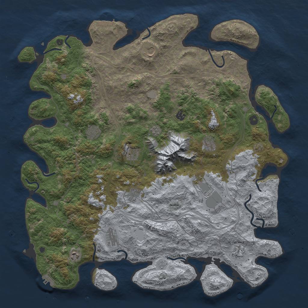 Rust Map: Procedural Map, Size: 5000, Seed: 12568, 20 Monuments