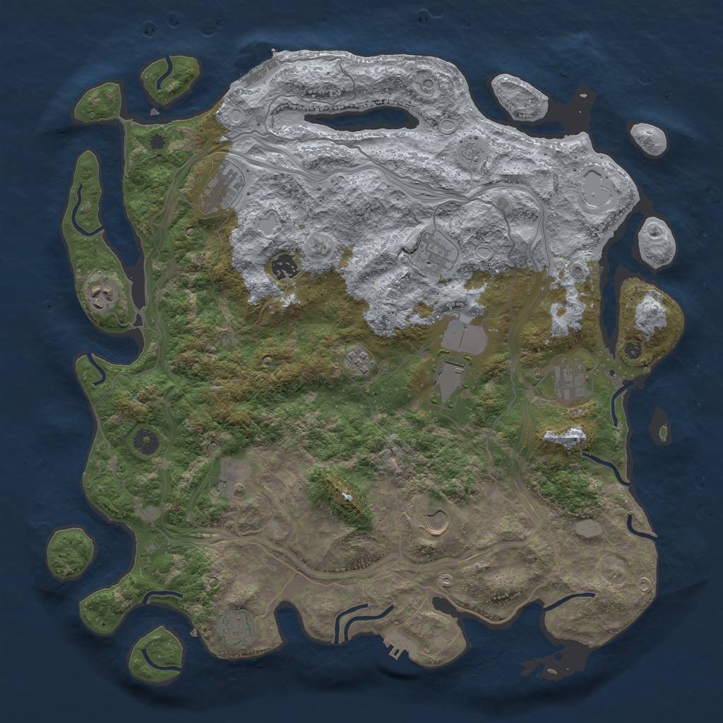 Rust Map: Procedural Map, Size: 4300, Seed: 1924937332, 19 Monuments