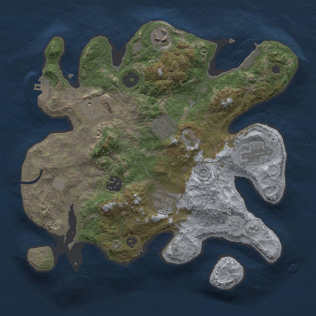 Rust Map: Procedural Map, Size: 3000, Seed: 4789, 15 Monuments