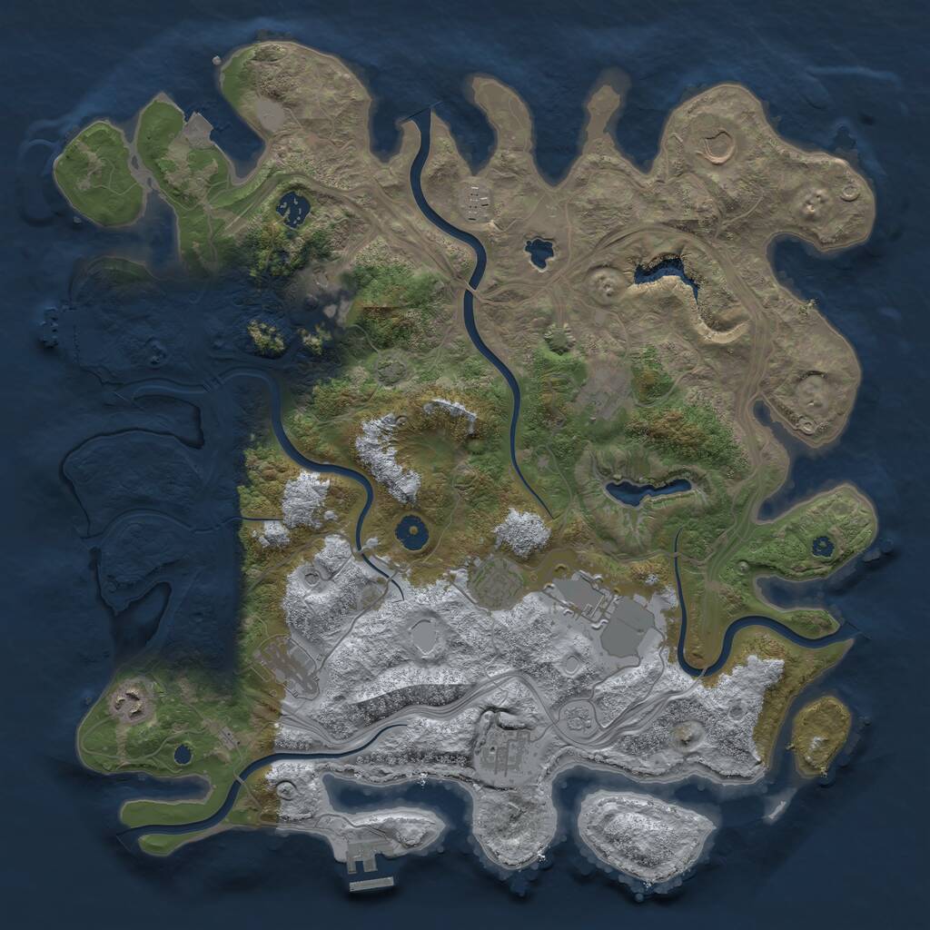 Rust Map: Procedural Map, Size: 4250, Seed: 19132539, 16 Monuments