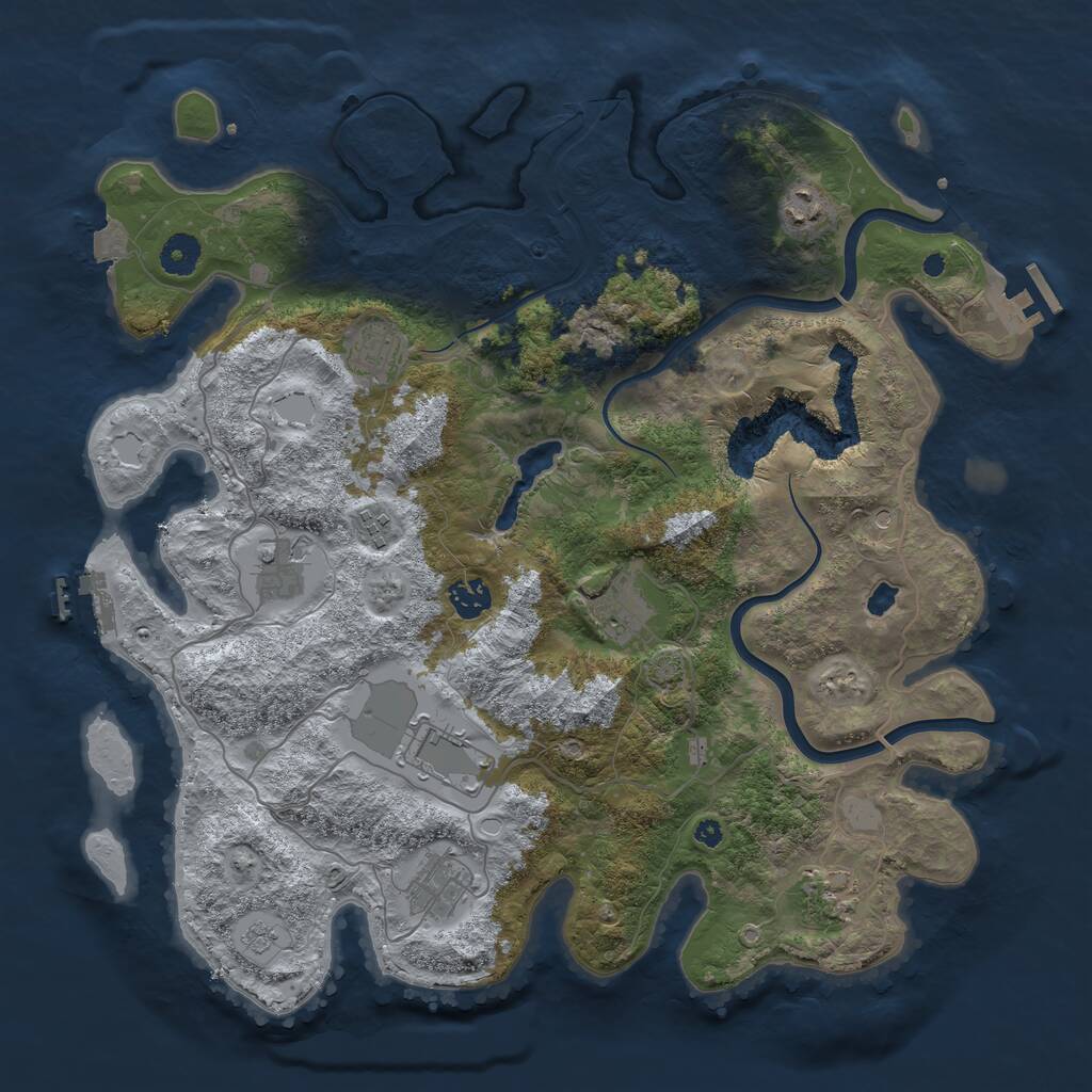 Rust Map: Procedural Map, Size: 4000, Seed: 5634, 15 Monuments