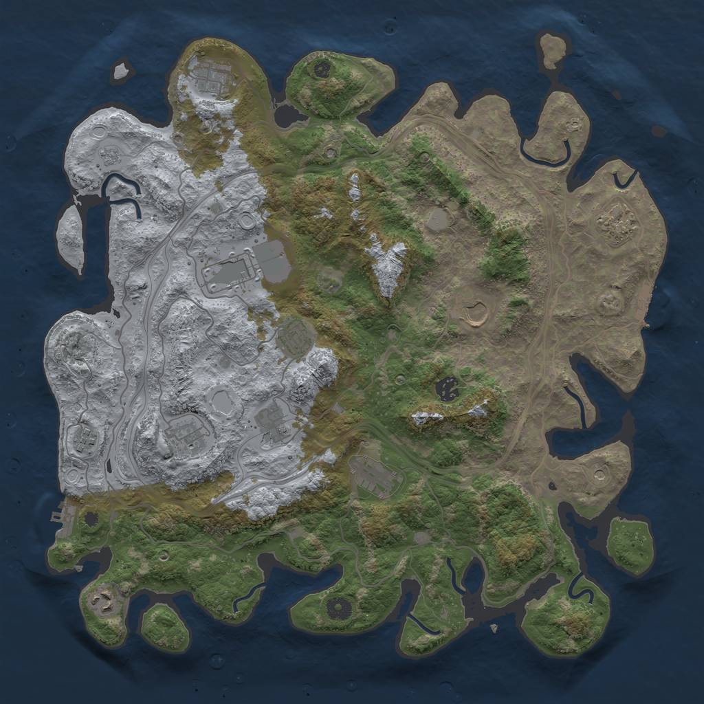 Rust Map: Procedural Map, Size: 4300, Seed: 2501428, 20 Monuments