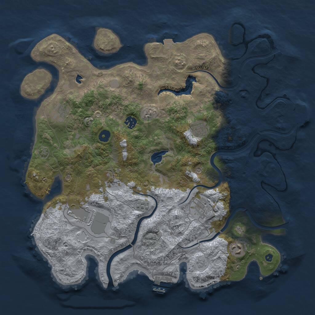 Rust Map: Procedural Map, Size: 4000, Seed: 30678, 14 Monuments