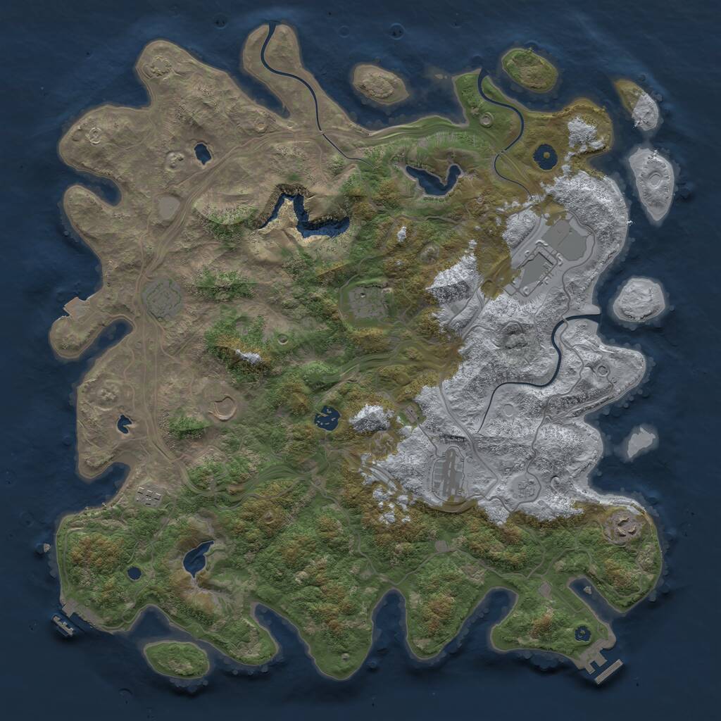 Rust Map: Procedural Map, Size: 4500, Seed: 98834583, 14 Monuments