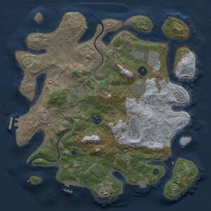 Thumbnail Rust Map: Procedural Map, Size: 3500, Seed: 1071729437, 13 Monuments