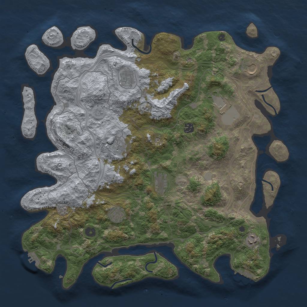 Rust Map: Procedural Map, Size: 4400, Seed: 94641452, 18 Monuments
