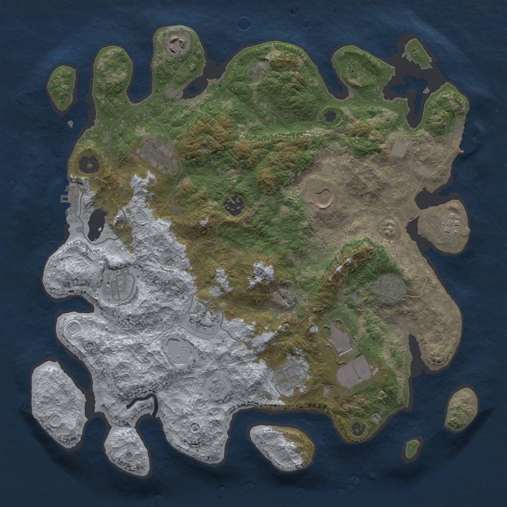 Rust Map: Procedural Map, Size: 3850, Seed: 25137522, 19 Monuments