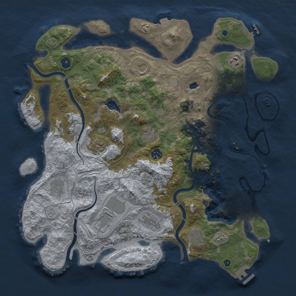 Rust Map: Procedural Map, Size: 4250, Seed: 1362628303, 16 Monuments