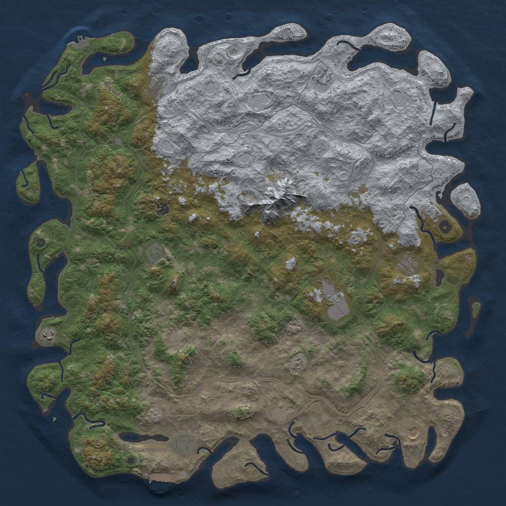 Rust Map: Procedural Map, Size: 6000, Seed: 912873, 20 Monuments