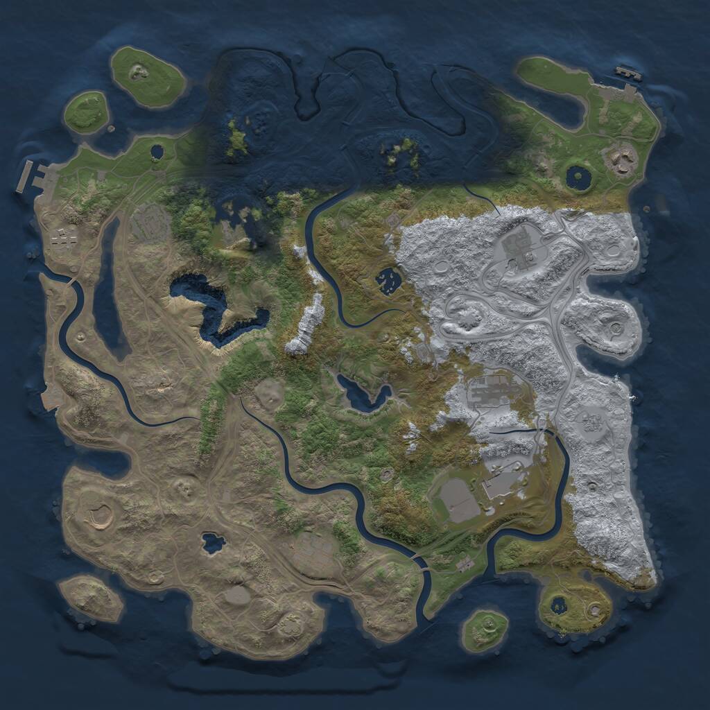 Rust Map: Procedural Map, Size: 4250, Seed: 976412144, 16 Monuments