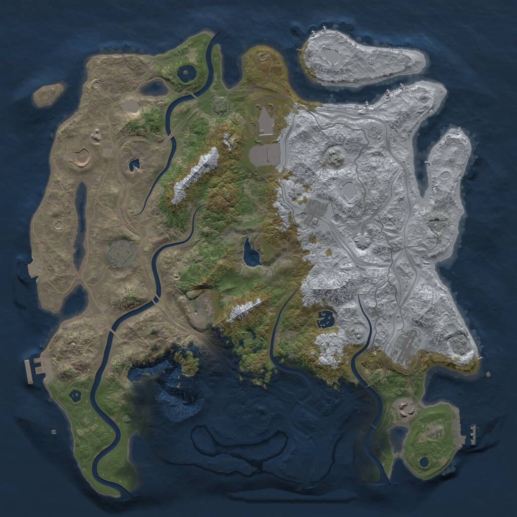 Rust Map: Procedural Map, Size: 4300, Seed: 33759591, 15 Monuments