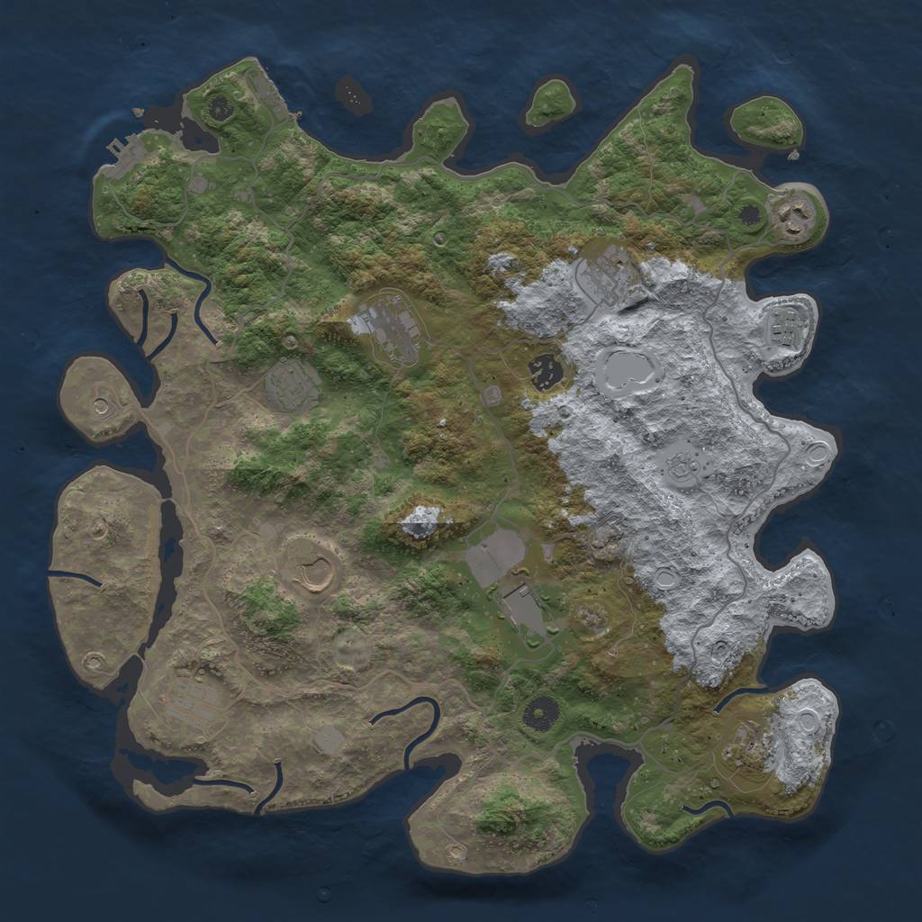 Rust Map: Procedural Map, Size: 4000, Seed: 1902055252, 19 Monuments