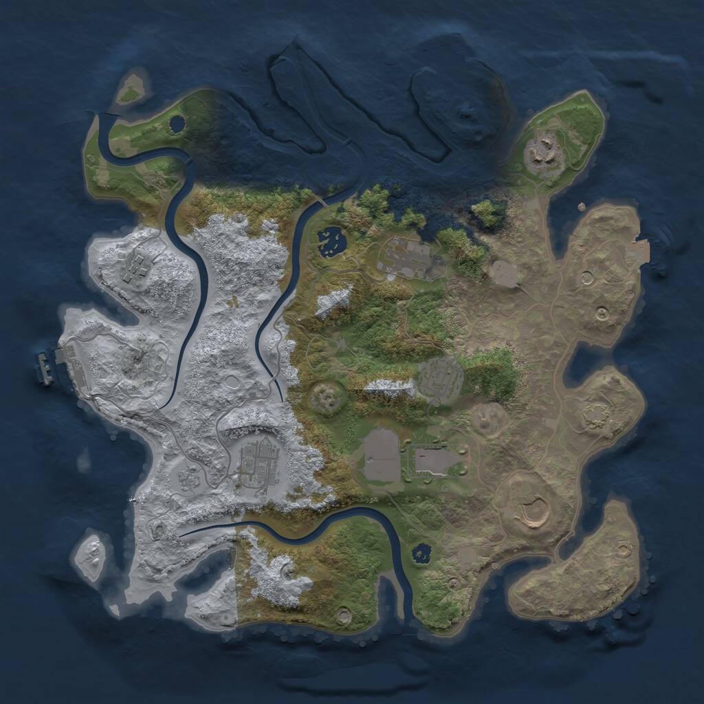 Rust Map: Procedural Map, Size: 3500, Seed: 1777508713, 14 Monuments