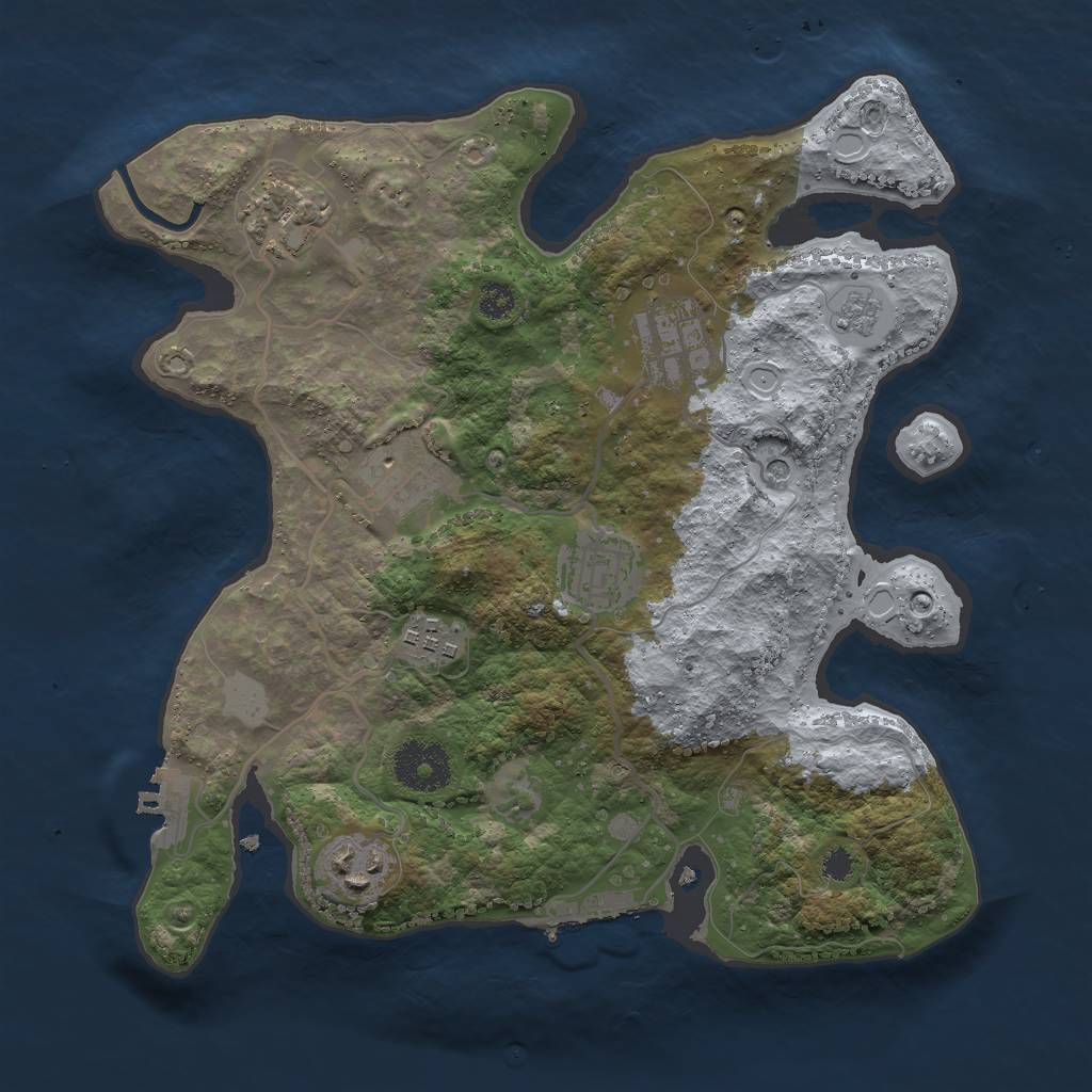 Rust Map: Procedural Map, Size: 3000, Seed: 993197, 15 Monuments