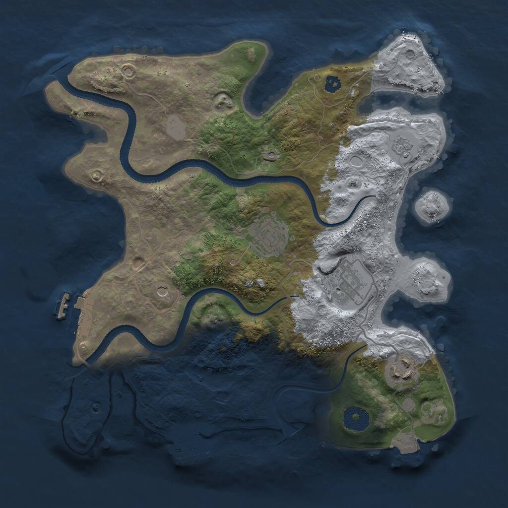 Rust Map: Procedural Map, Size: 3000, Seed: 993197, 8 Monuments