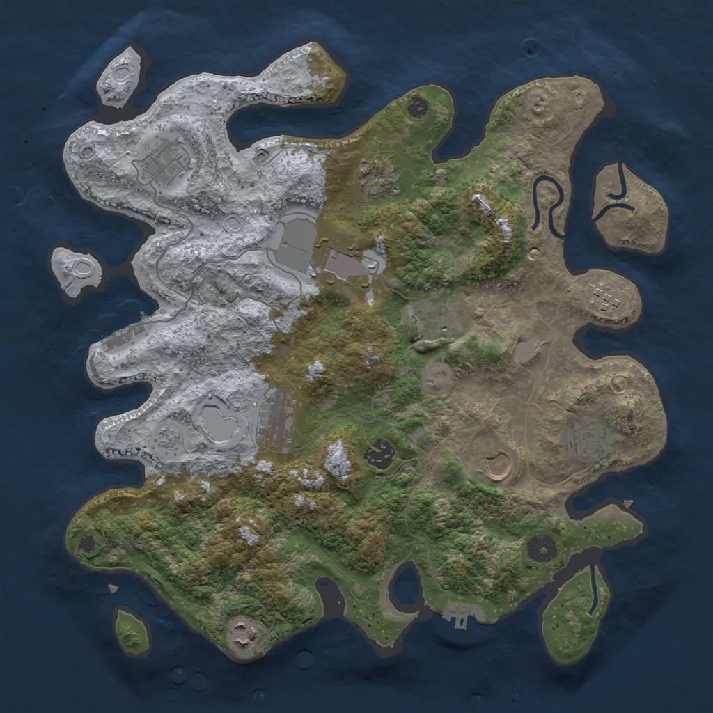Rust Map: Procedural Map, Size: 3700, Seed: 1471690995, 18 Monuments
