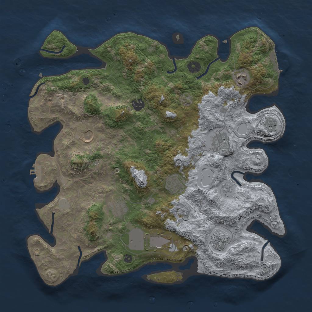 Rust Map: Procedural Map, Size: 3750, Seed: 473209830, 18 Monuments