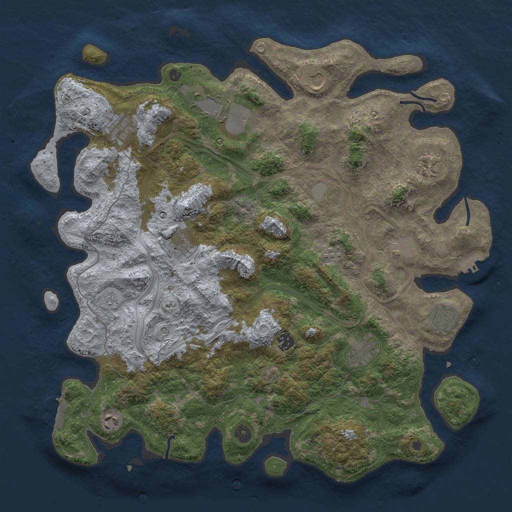 Rust Map: Procedural Map, Size: 4500, Seed: 434512007, 20 Monuments