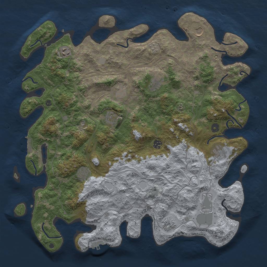 Rust Map: Procedural Map, Size: 4500, Seed: 792478019, 20 Monuments