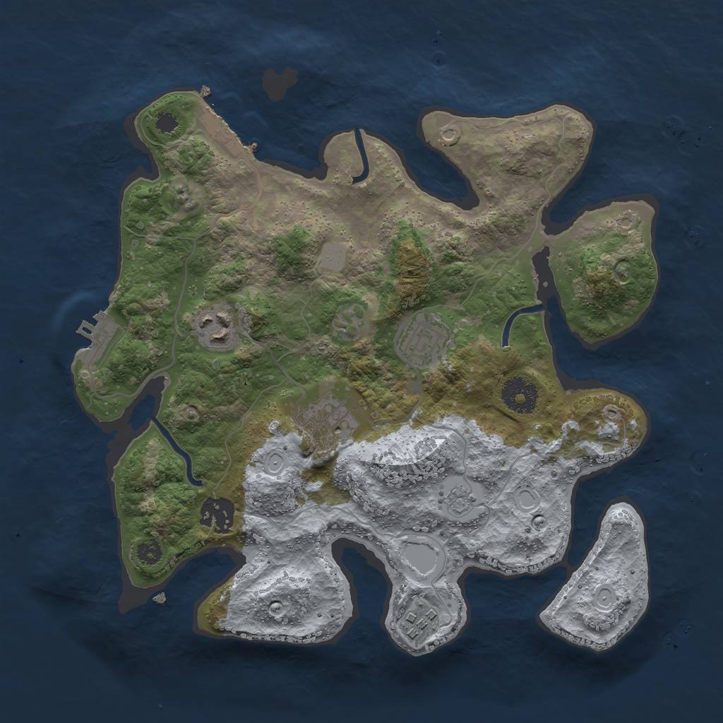 Rust Map: Procedural Map, Size: 3000, Seed: 91890, 13 Monuments
