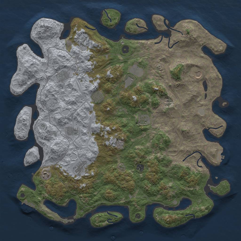 Rust Map: Procedural Map, Size: 4700, Seed: 1931354966, 20 Monuments