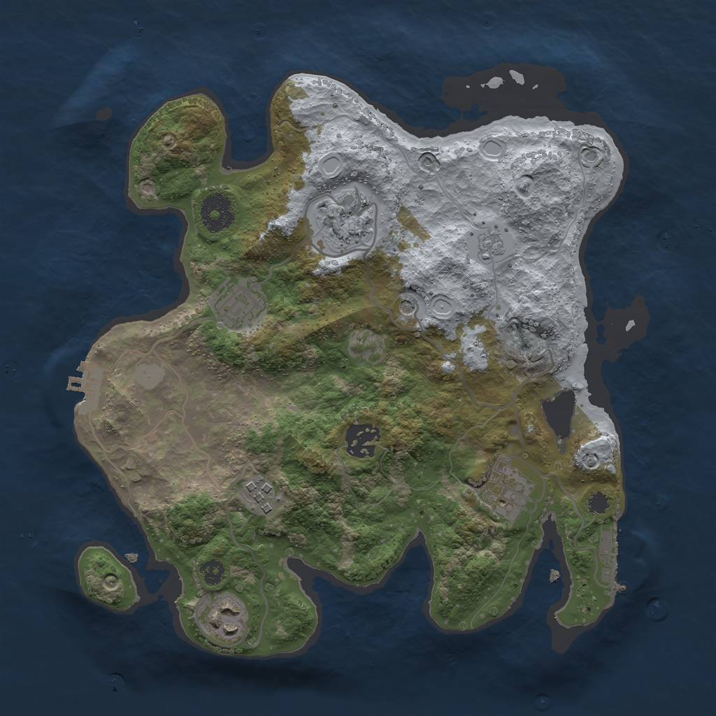 Rust Map: Procedural Map, Size: 3000, Seed: 494749740, 15 Monuments