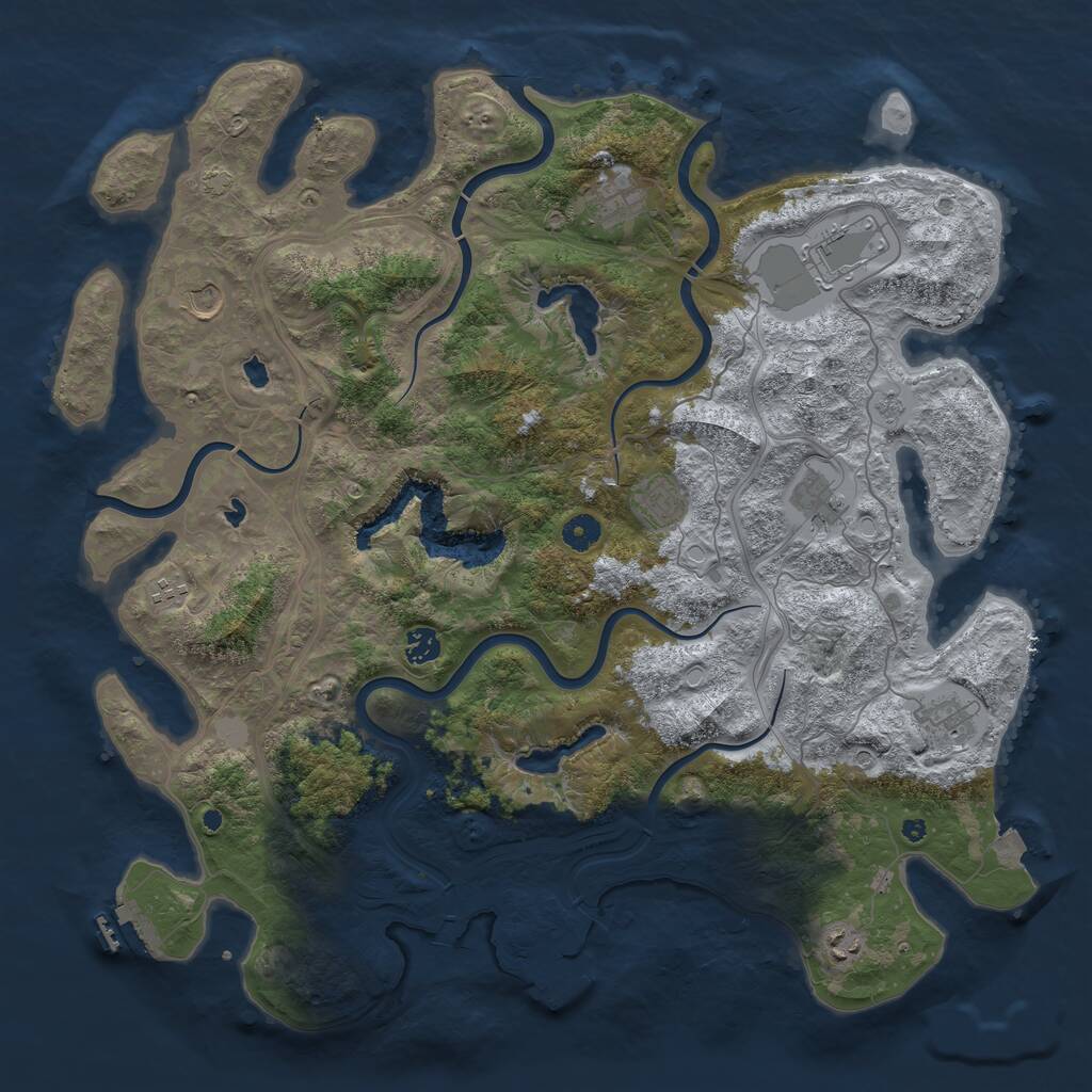 Rust Map: Procedural Map, Size: 4500, Seed: 84654, 15 Monuments