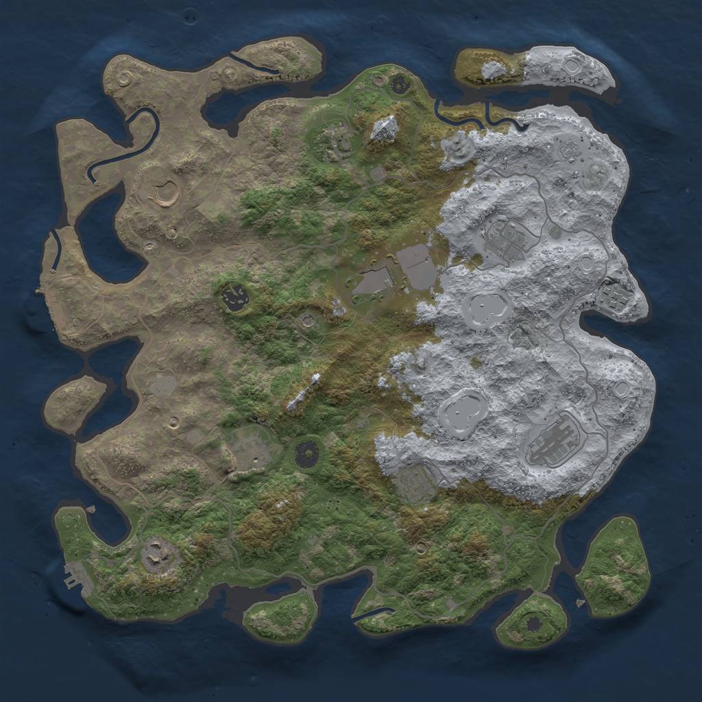 Rust Map: Procedural Map, Size: 4000, Seed: 60163587, 19 Monuments