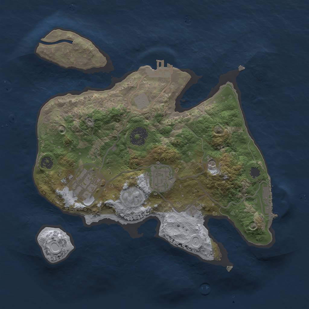 Rust Map: Procedural Map, Size: 2500, Seed: 12121313, 10 Monuments