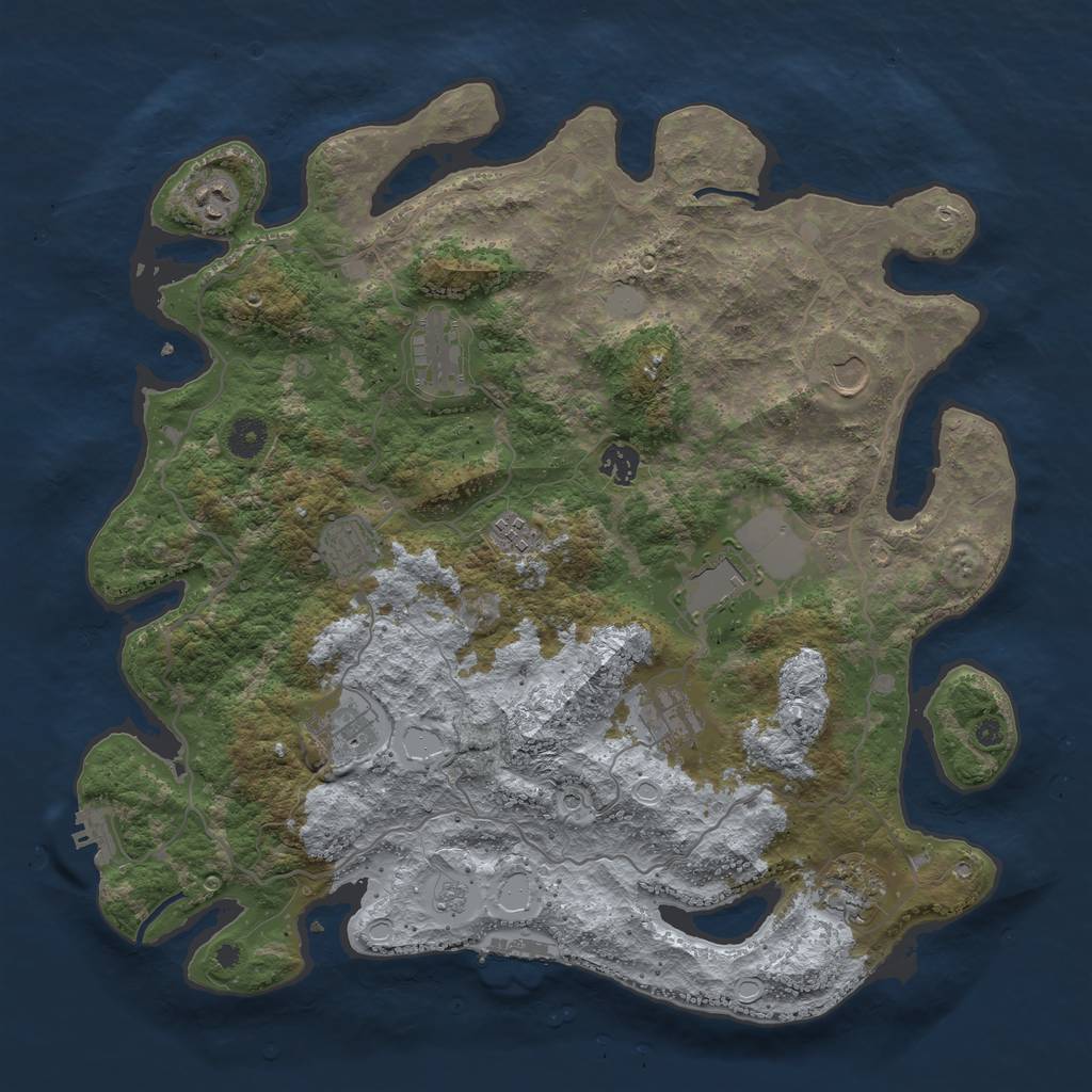 Rust Map: Procedural Map, Size: 4100, Seed: 6827740, 19 Monuments