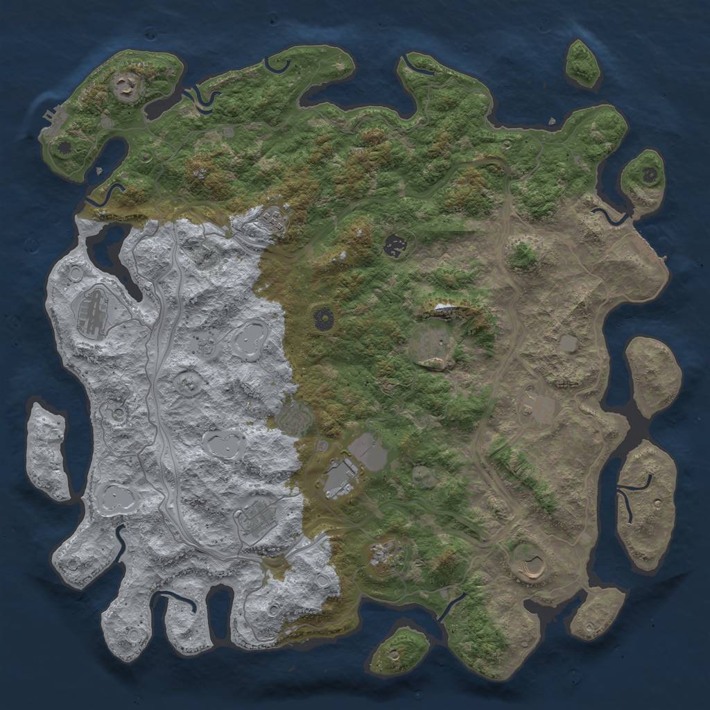 Rust Map: Procedural Map, Size: 4800, Seed: 925863, 20 Monuments