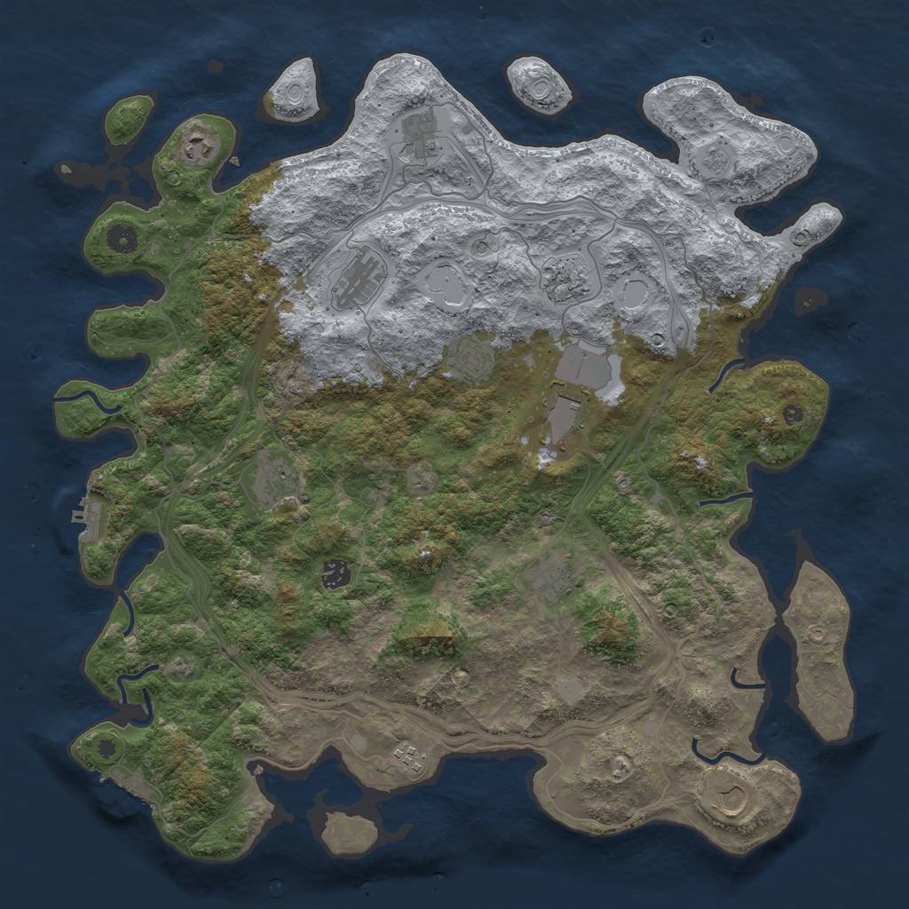 Rust Map: Procedural Map, Size: 4500, Seed: 903206132, 20 Monuments