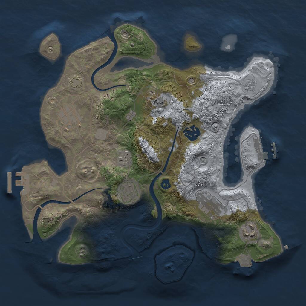 Rust Map: Procedural Map, Size: 3000, Seed: 33126, 13 Monuments