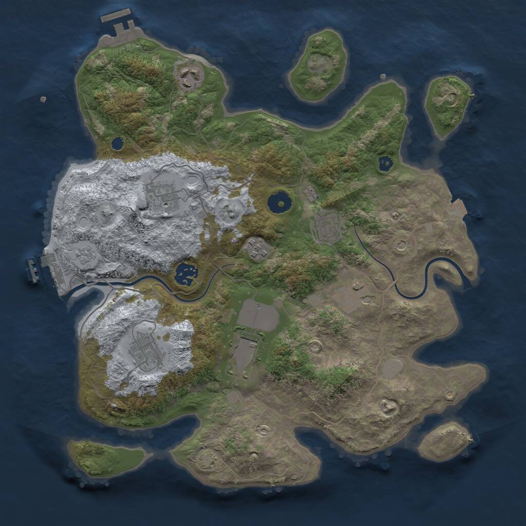 Rust Map: Procedural Map, Size: 3500, Seed: 11709135, 14 Monuments