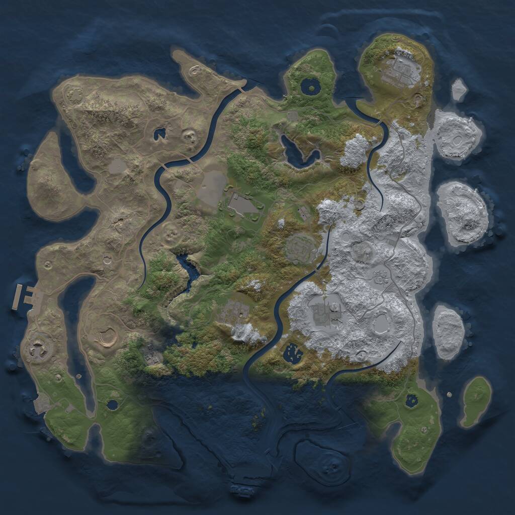 Rust Map: Procedural Map, Size: 4000, Seed: 1264025438, 15 Monuments